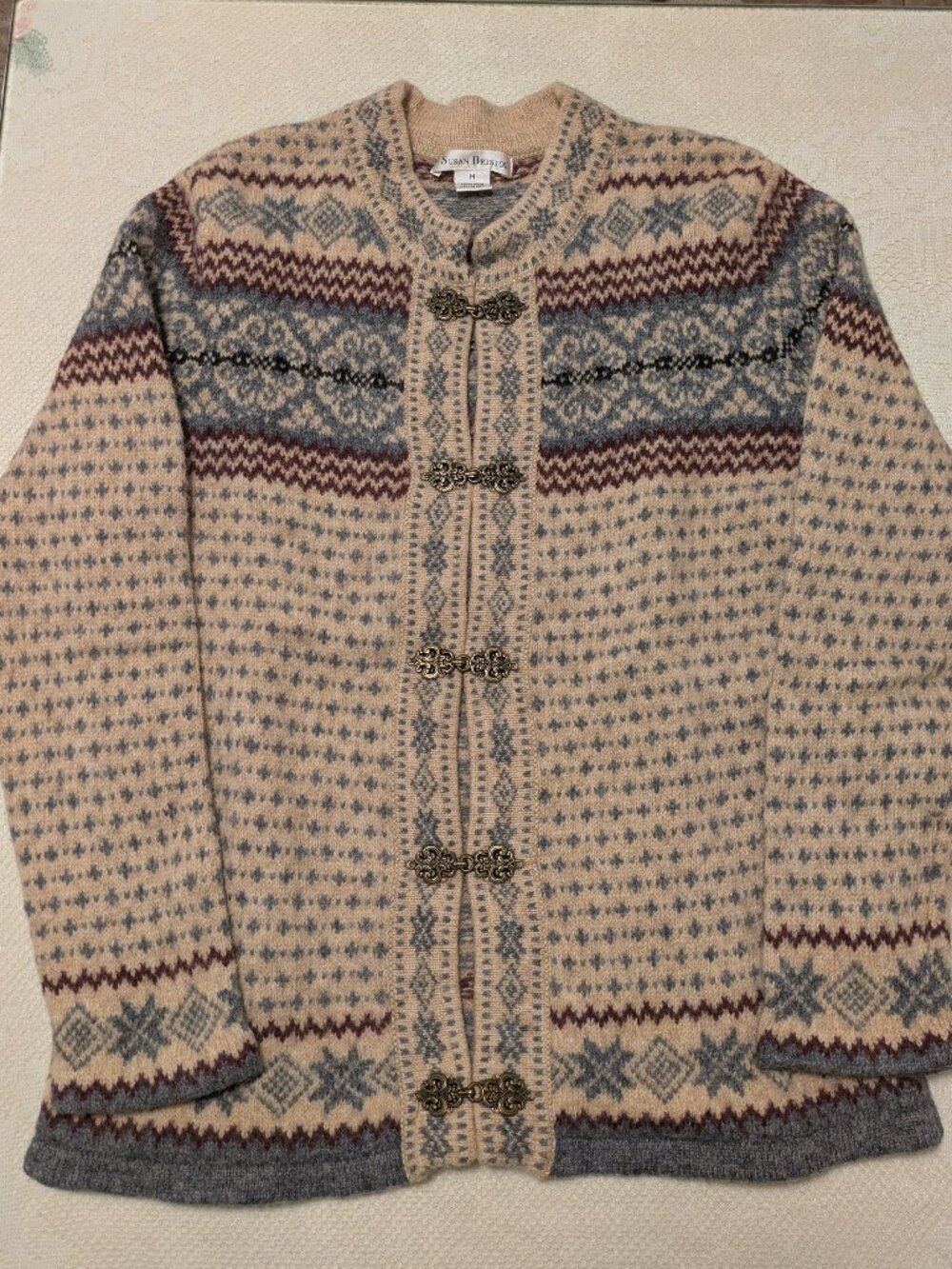 Susan Bristol VINTAGE Wool Cardigan Size M